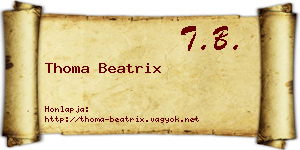 Thoma Beatrix névjegykártya